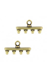 Cymbal ™ DQ metall Endstück Rozos IV für SuperDuo Perlen - Antik Bronze